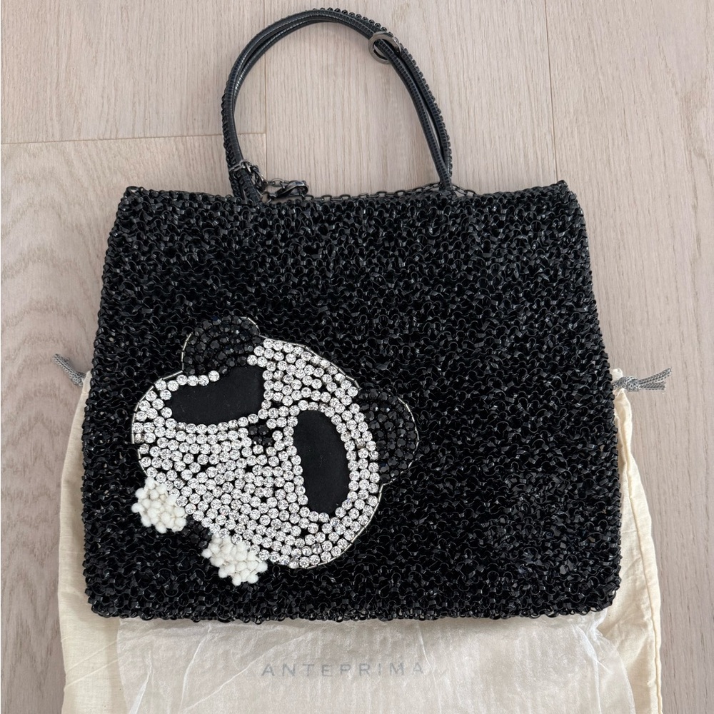 Anteprima Black Panda Embellished Wired Bag - Brand New
